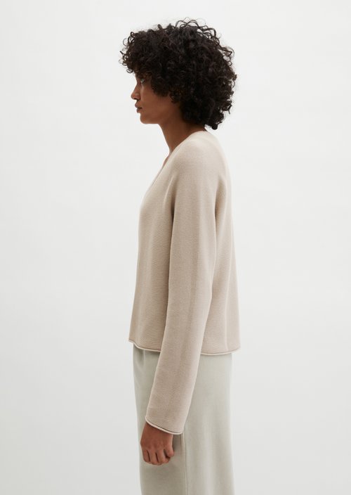 Seamless-Pullover loose — Linen Beige