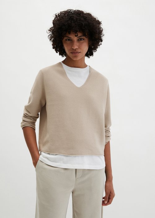 Seamless-Pullover loose — Linen Beige