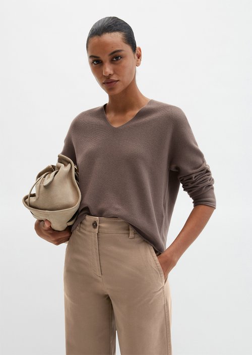 Seamless-Pullover loose — Chalky Brown