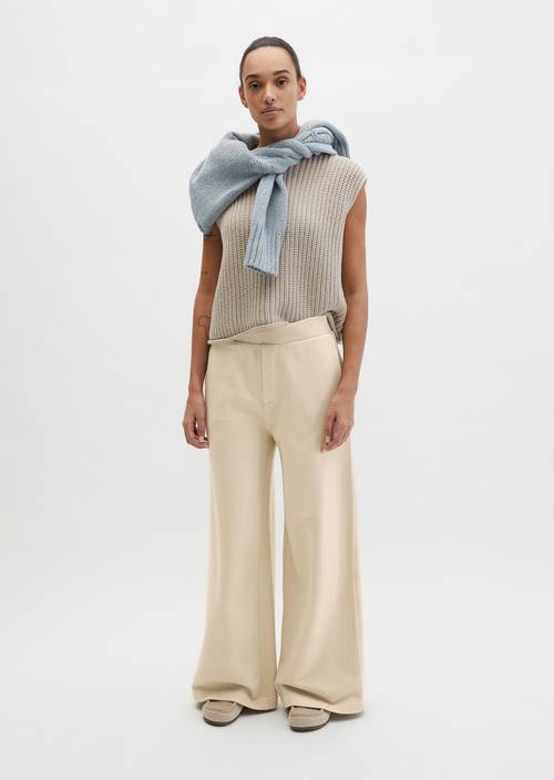 Sweathose relaxed garment-dyed Linen Beige in Frontalansicht