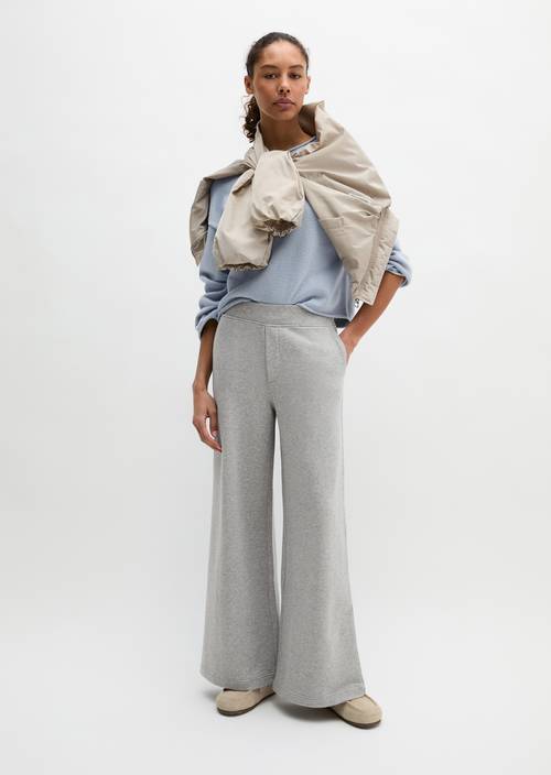 Sweatbroek relaxed kledingstuk-geverfd Pure Grey Melange in vooraanzicht