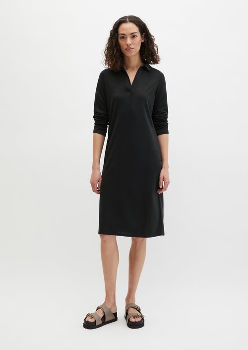 Jersey dress fitted — Black
