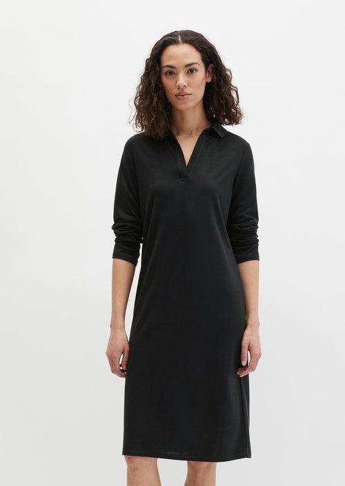 Jersey dress fitted — Black
