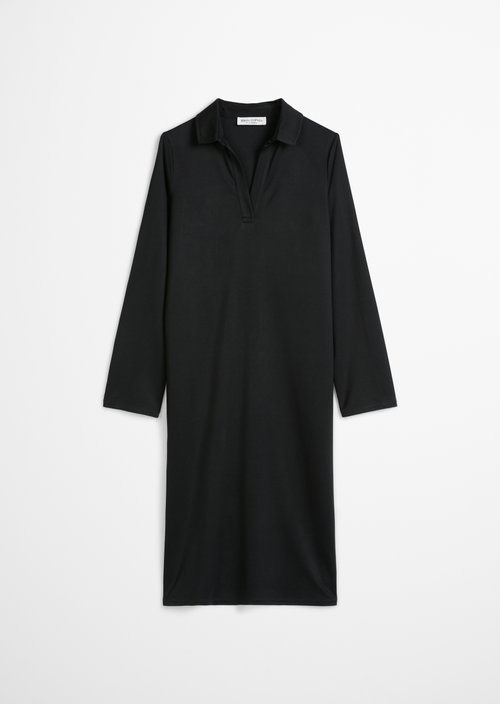 Jersey dress fitted — Black