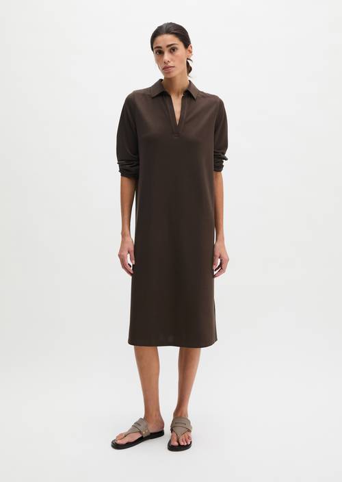 Robe en jersey fitted Burnt Coffee en vue de face