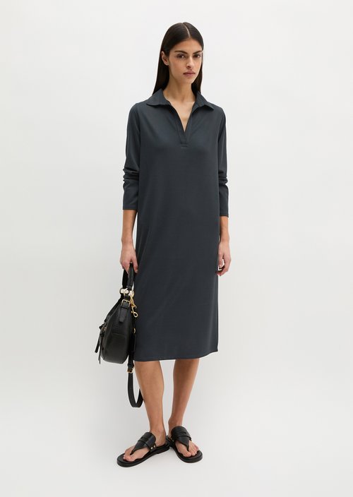 Jersey dress fitted — Deep Night Blue