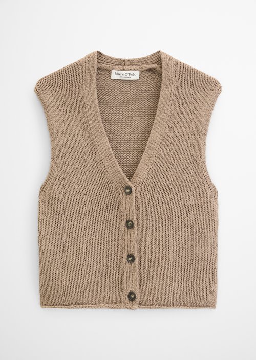 Sleeveless cardigan slim — Earthy Taupe
