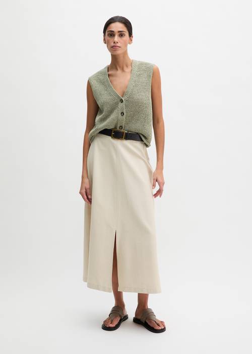 Ärmelloser Cardigan slim Fresh Sage in Frontalansicht