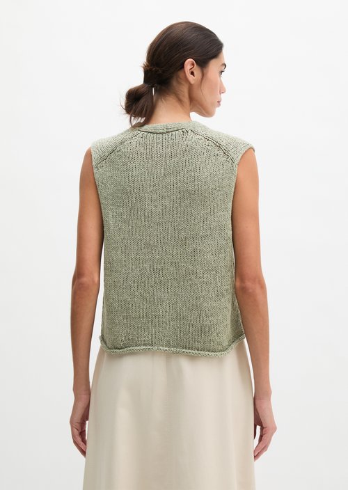 Sleeveless cardigan slim — Fresh Sage