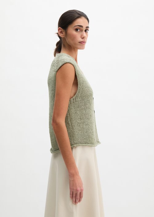 Sleeveless cardigan slim — Fresh Sage