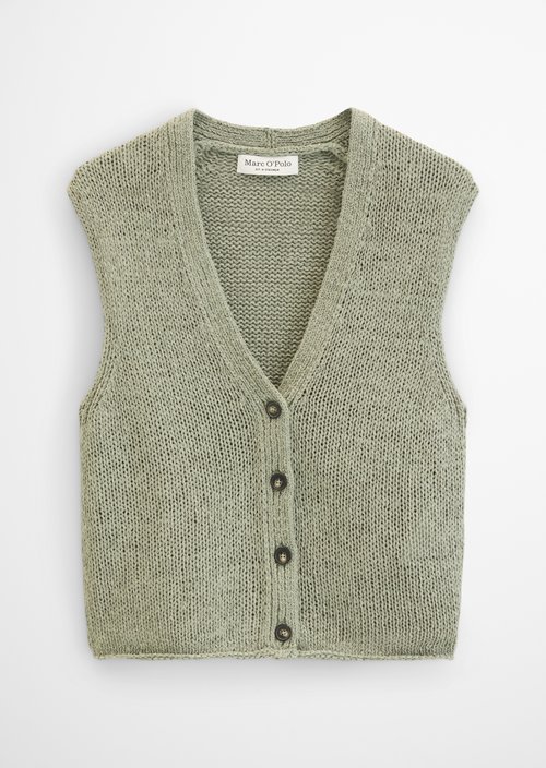 Sleeveless cardigan slim — Fresh Sage