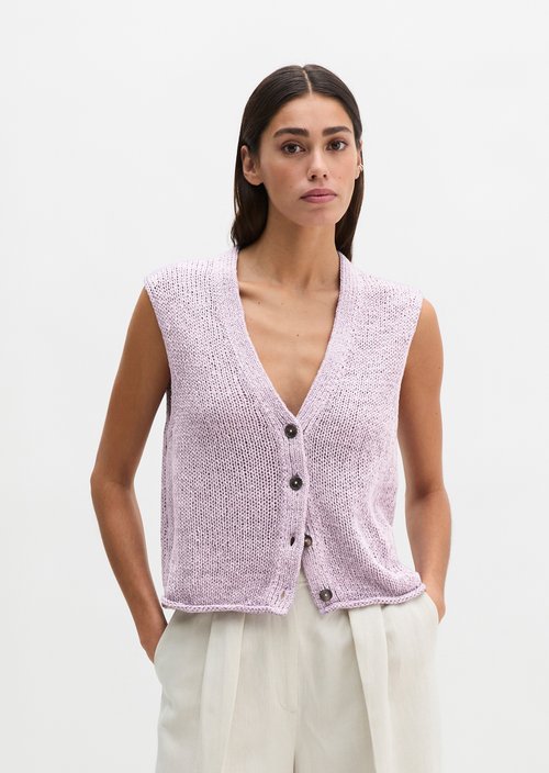 Sleeveless cardigan slim — Dusty Lavender