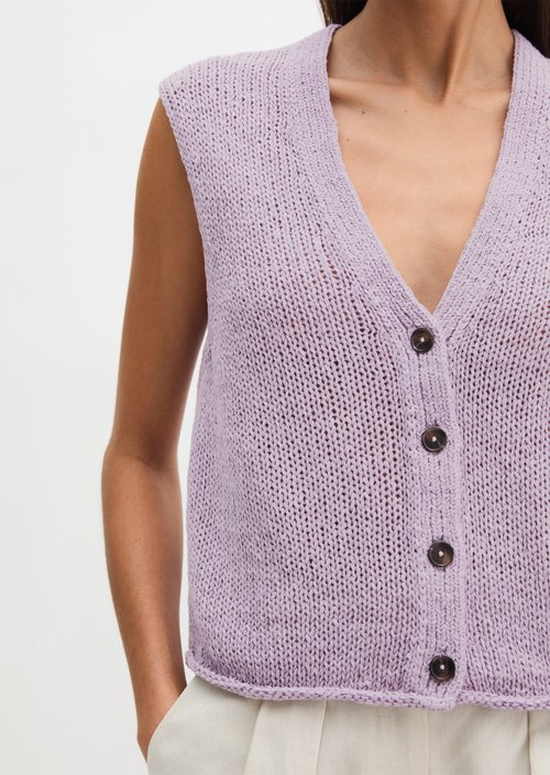 Sleeveless cardigan slim — Dusty Lavender