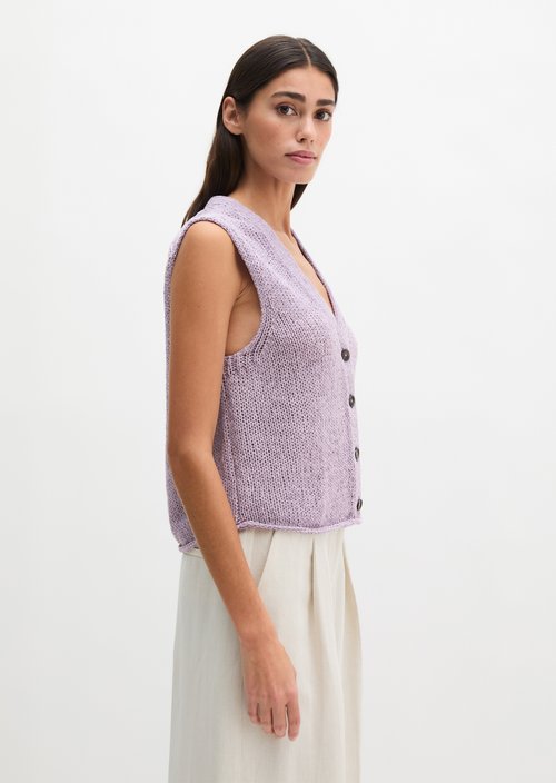 Sleeveless cardigan slim — Dusty Lavender