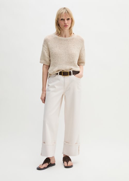 Short sleeve sweater loose — Grey Silk