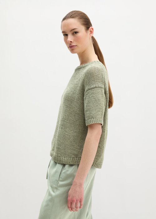 Short sleeve sweater loose — Fresh Sage