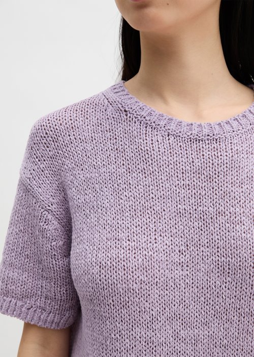 Short sleeve sweater loose — Dusty Lavender