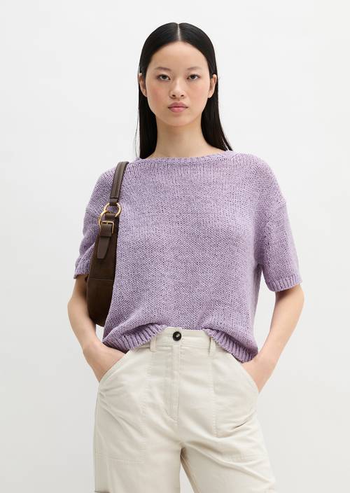 Kurzarm Pullover loose Dusty Lavender in Frontalansicht