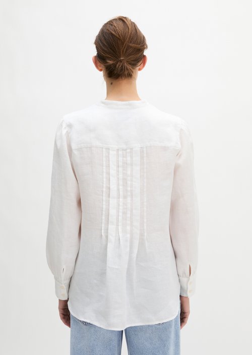 Linen tunic A-shape — White