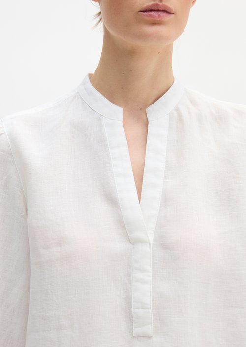 Linen tunic A-shape — White