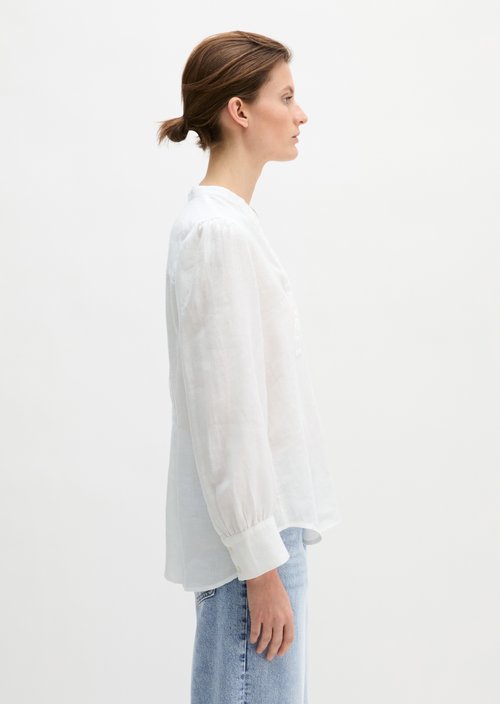 Linen tunic A-shape — White