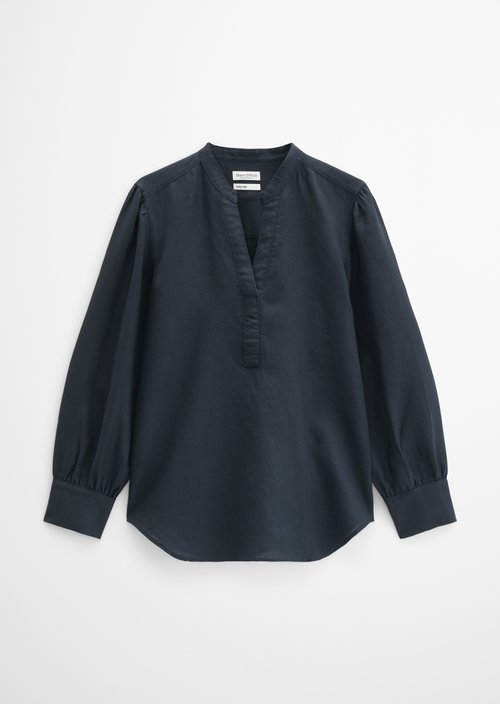 Linen tunic A-shape — Deep Night Blue