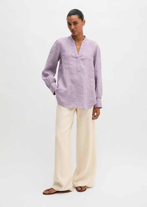 Túnica de lino en forma de A Dusty Lavender en vista frontal
