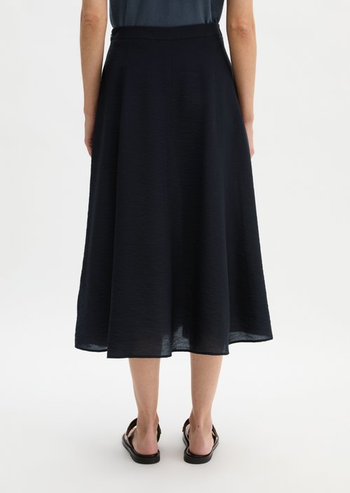 Crinkle skirt regular — Deep Night Blue