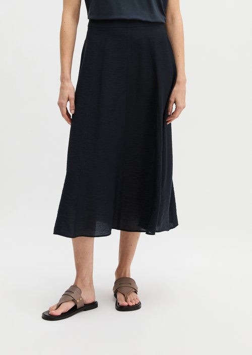 Crinkle skirt regular — Deep Night Blue