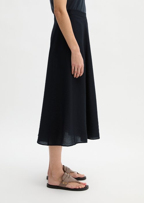 Crinkle skirt regular — Deep Night Blue