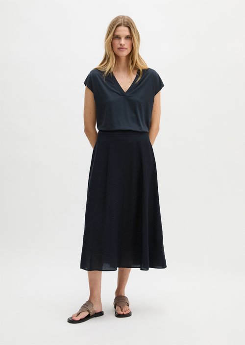 Crinkle skirt regular — Deep Night Blue