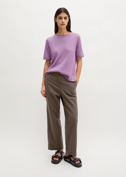 Regular short-sleeved sweater — Warm Lilac