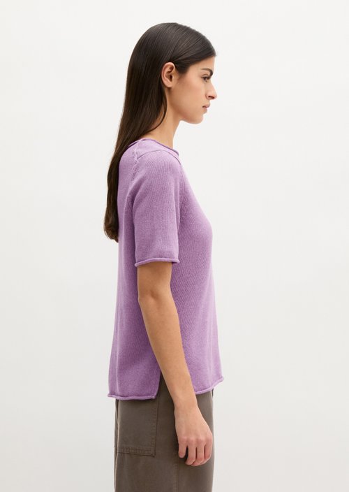 Regular short-sleeved sweater — Warm Lilac