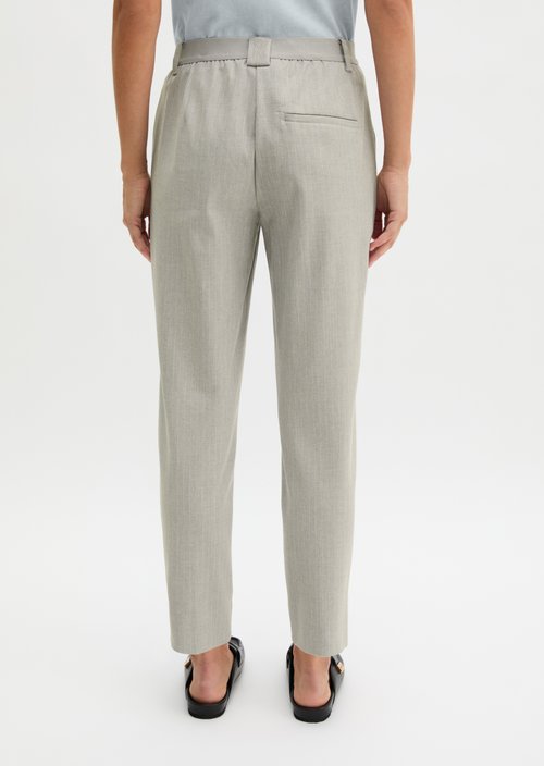 Pinstripe trousers model Malin slim — Light Grey