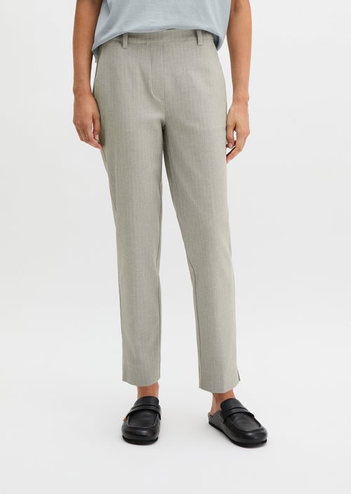 Pinstripe trousers model Malin slim — Light Grey