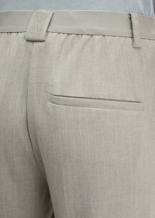 Pinstripe trousers model Malin slim Light Grey in detail view
