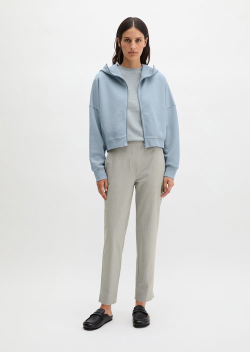 Pinstripe trousers model Malin slim — Light Grey