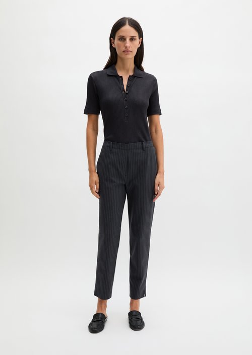 Pinstripe trousers model Malin slim — Dark Blue