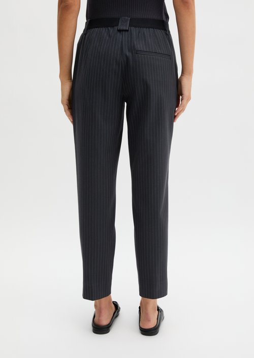 Pinstripe trousers model Malin slim — Dark Blue