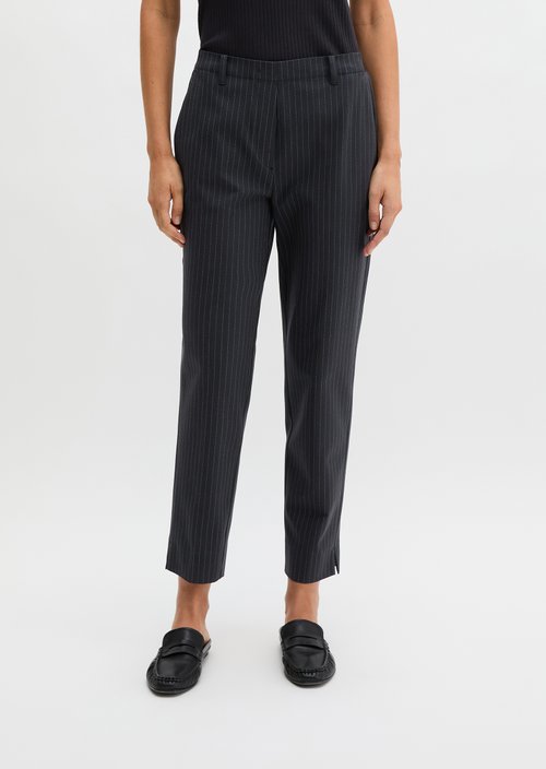 Pinstripe trousers model Malin slim — Dark Blue