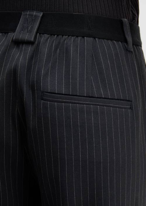 Pinstripe trousers model Malin slim Dark Blue in detail view