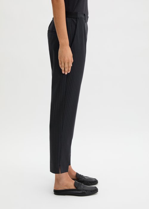Pinstripe trousers model Malin slim — Dark Blue