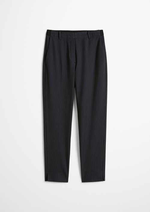 Pinstripe trousers model Malin slim — Dark Blue