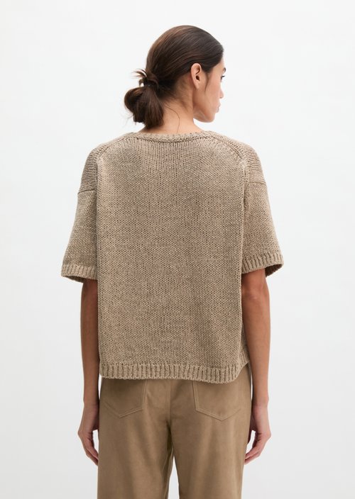 Short sleeve sweater loose — Earthy Taupe