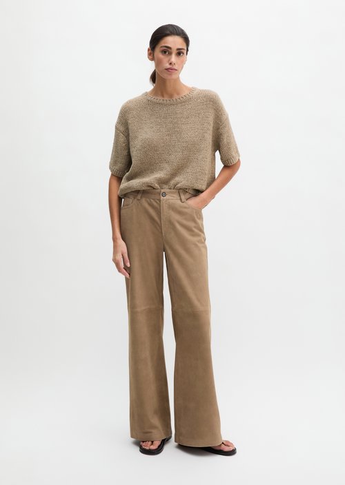 Short sleeve sweater loose — Earthy Taupe
