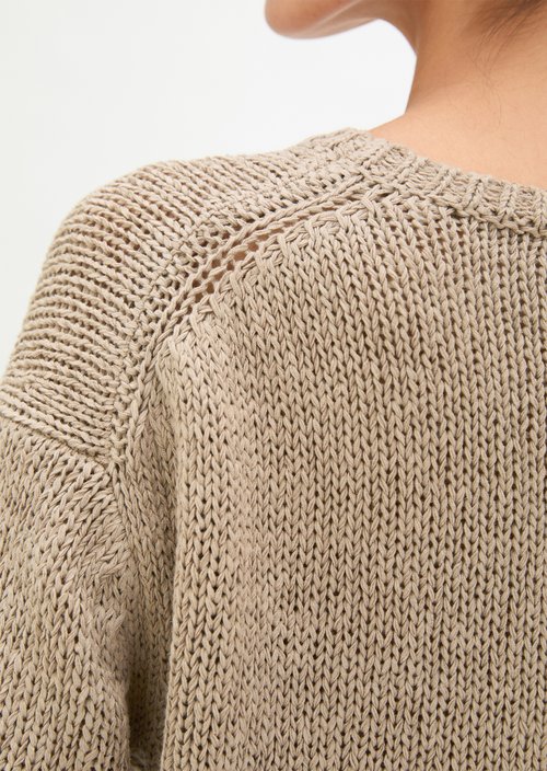 Short sleeve sweater loose — Earthy Taupe