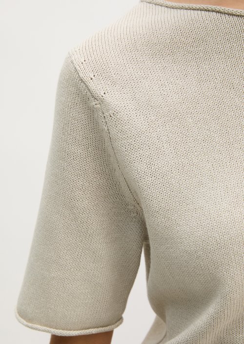 Regular short-sleeved sweater — Grey Silk