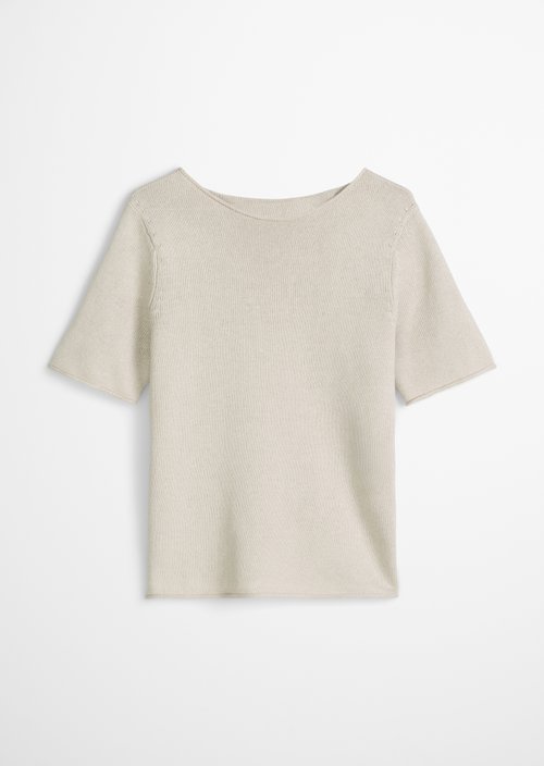 Regular short-sleeved sweater — Grey Silk