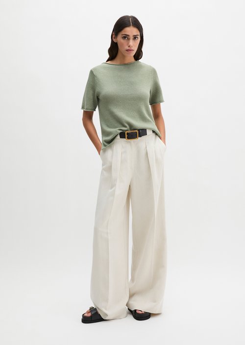 Regular short-sleeved sweater — Fresh Sage