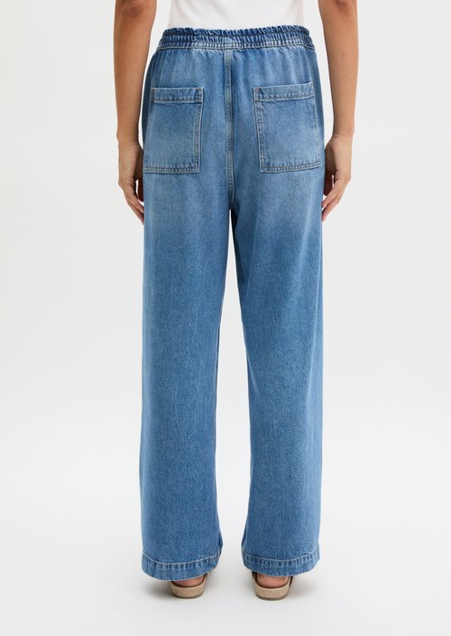 Joggpants straight cropped — Medium Blue